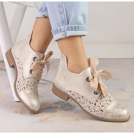 Ženske ažurne zlatne čizme na ravnu petu Jezzi ASA142-6A zlatni 1