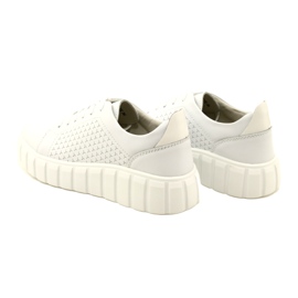 Evento 23PB32-5739 Bijele kožne tenisice na vezanje bijela 6