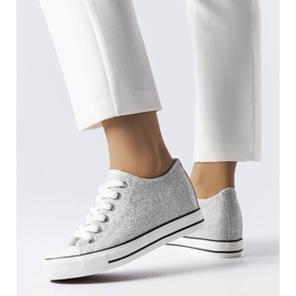 BM Srebrne svjetlucave tenisice na klin s Krete srebro 1