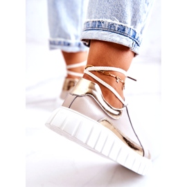 S.Barski Ženske broge na platformi Noriso bež i zlatne boje 4