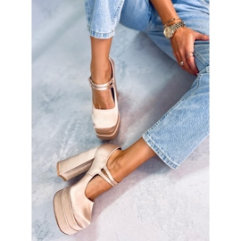 BM Prandi bež satenske salonke s platformom 1