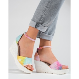 Shelovet ženske sandale na visoke klinove višebojan 2