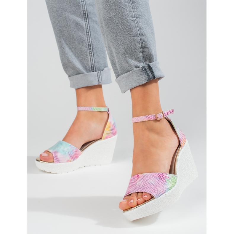 Shelovet ženske sandale na visoke klinove raznobojna 1