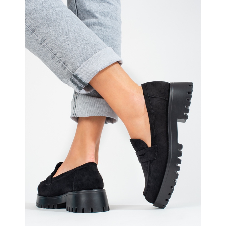 Ženske natikače s platformom Shelovet antilop crne boje crna 2