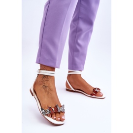 Ženske sandale s ukrasnim leptirima White Jeane bijela 2