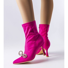 PA1 Roze čizmice ukrašene cirkon Mars mašnom ružičasta 1