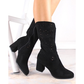 M. DASZYŃSKI Ženske crne proljetne kaubojske čizme M.Daszyński SA156-11 crna 1