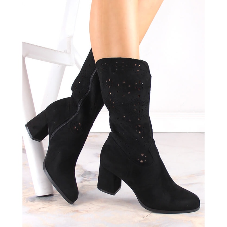 M. DASZYŃSKI Ženske crne proljetne kaubojske čizme M.Daszyński SA156-11 crna 1