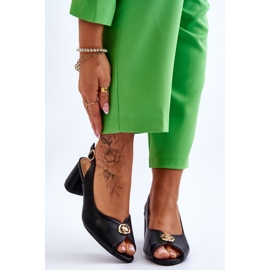 Modne crne kožne sandale crne crno 1