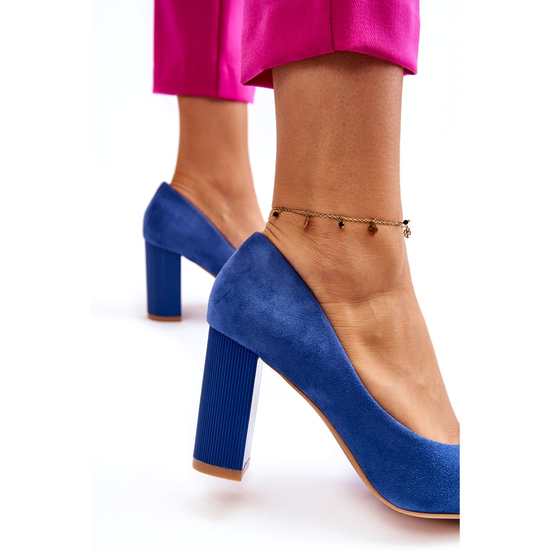 PS1 Plave cipele s visokom petom od antilopa Estellia plava 4