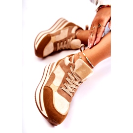 PS1 Ženske sportske cipele od brušene kože smeđe-bež Elisse 3