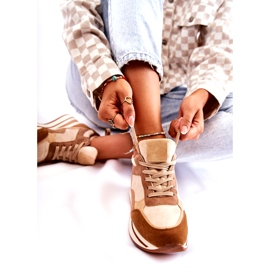 PS1 Ženske sportske cipele od brušene kože smeđe-bež Elisse 4