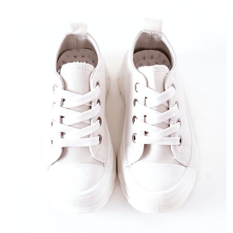 Dječje tenisice na bijeloj platformi bijela 3