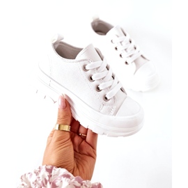 Dječje tenisice na bijeloj platformi bijela 2