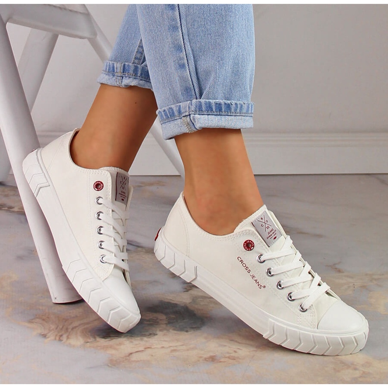 Cross Jeans LL2R4052C bijele niske tenisice na vezanje bijela 1