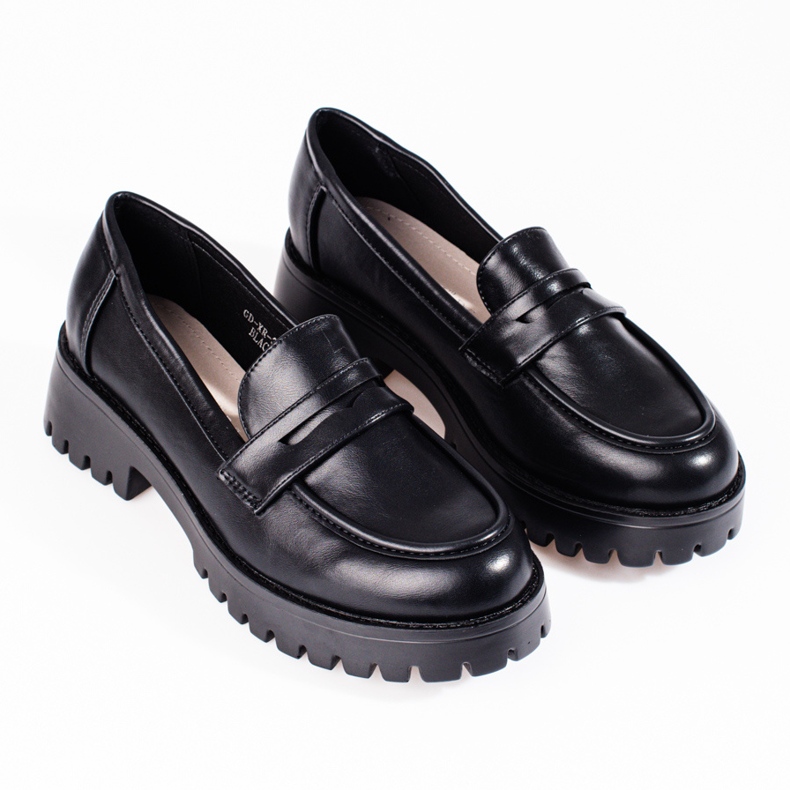 Elegantne crne loaferice na platformi Shelovet crna 1