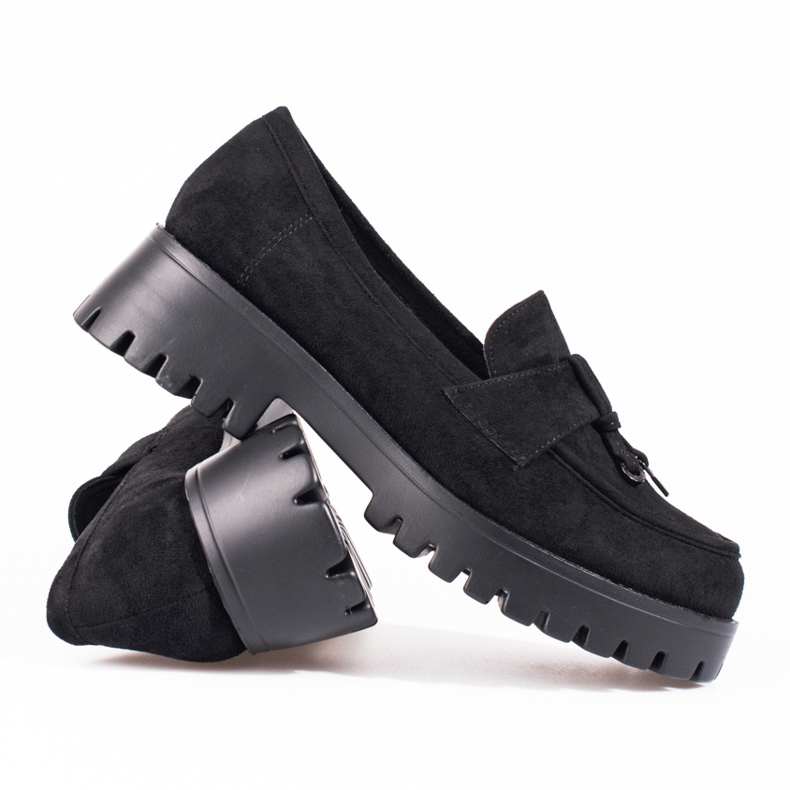 Ženske cipele s platformom od brušene kože crne Shelovet crno 1