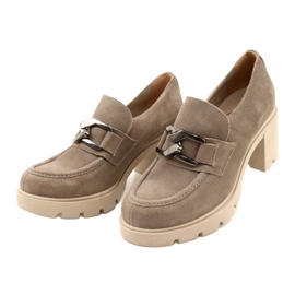 Lemar Elegantne broge na petu s tamno srebrnim bež ukrasom Harmell 4