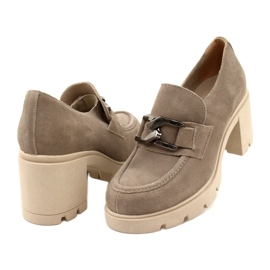 Lemar Elegantne broge na petu s tamno srebrnim bež ukrasom Harmell 5