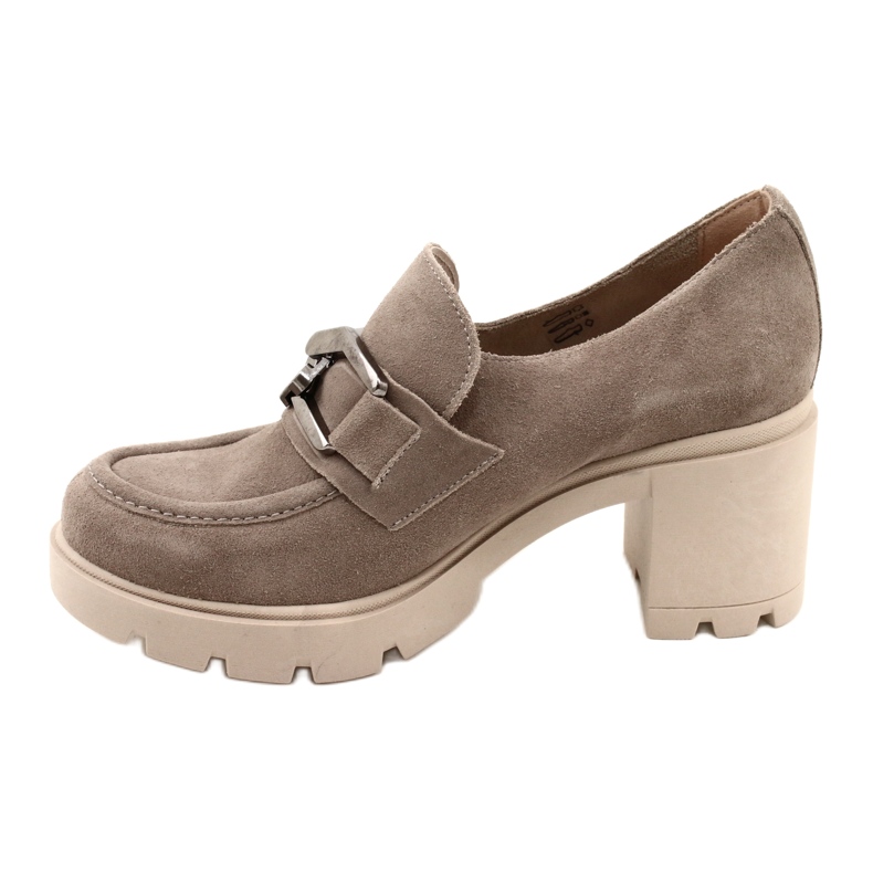 Lemar Elegantne broge na petu s tamno srebrnim bež ukrasom Harmell 3