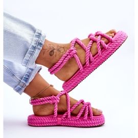 Ženske moderne pletene sandale Fuchsia Tiffanie ružičasta 8