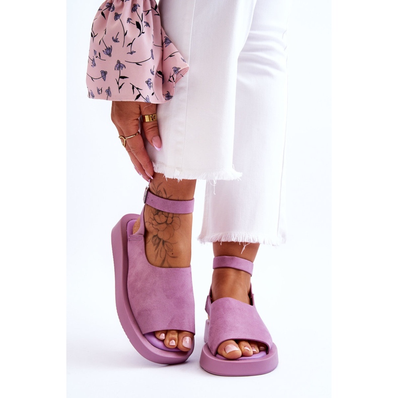 FG2 Udobne ženske sandale s platformom ljubičaste boje rubina ljubičasta 1
