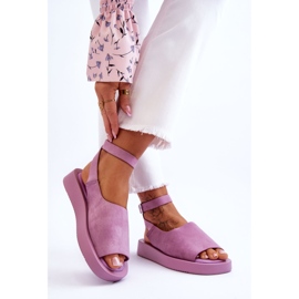 FG2 Udobne ženske sandale s platformom ljubičaste boje rubina ljubičasta 2