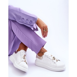 FG2 Ženske sportske cipele na masivnoj platformi Bijelo-zlatni Chante bijela 1