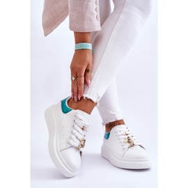 FG2 Ženske sportske cipele na masivnoj platformi Bijelo-zeleni Chante bijela 2