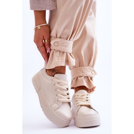 FG2 Udobne ženske sportske cipele s platformom Bež Devan 1