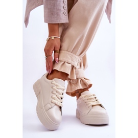 FG2 Udobne ženske sportske cipele s platformom Bež Devan 2