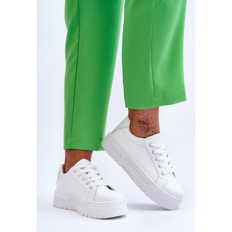 FG2 Udobne ženske sportske cipele s platformom Bijeli Devan bijela 2