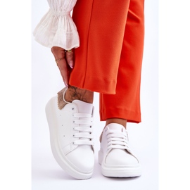 Ženske sportske cipele s ukrasnim uzorkom bijelo-zlatne Delight bijela 1