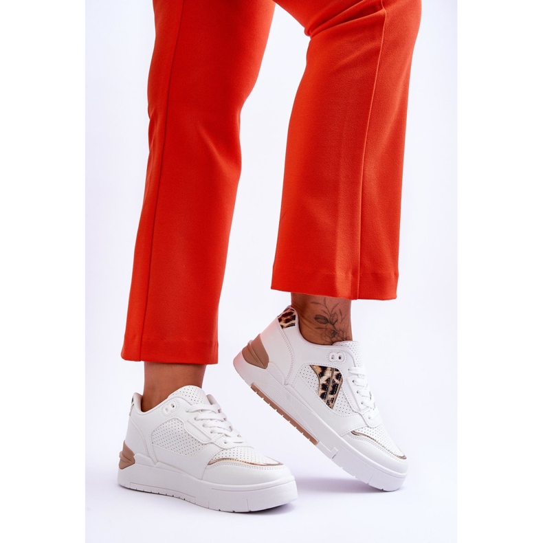 Ženske kožne leopard sportske cipele Bijele Nancey bijela 2