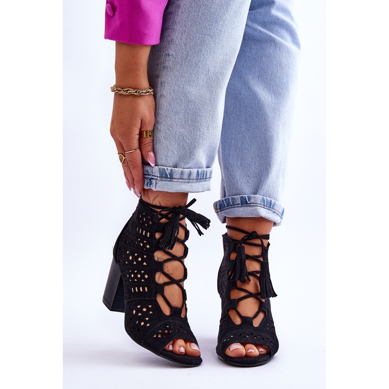 FB1 Ažurirane crne čizme na visoku petu Letya crna 1