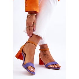 FB1 Ljubičasto-žute sandale na nisku petu od antilopa Quincy ljubičasta 2