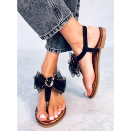 Seastar Farina crne japanke s mašnom crna 1