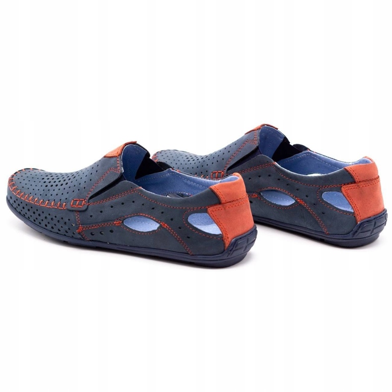 Olivier Muške ljetne cipele, mokasine 901, teget i crvene boje plava 4