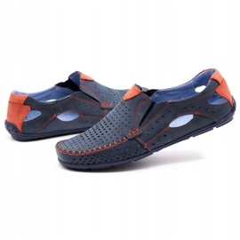 Olivier Muške ljetne cipele, mokasine 901, teget i crvene boje plava 3