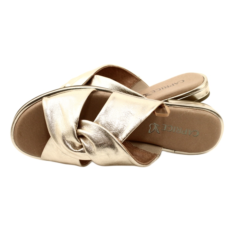 Caprice Udobne ženske papuče Platino Metalik 9-27100-20 959 zlatni 4