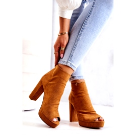 Sweet Shoes Čizme na šanku Otvoreni prsti Camel Adore narančasta 2