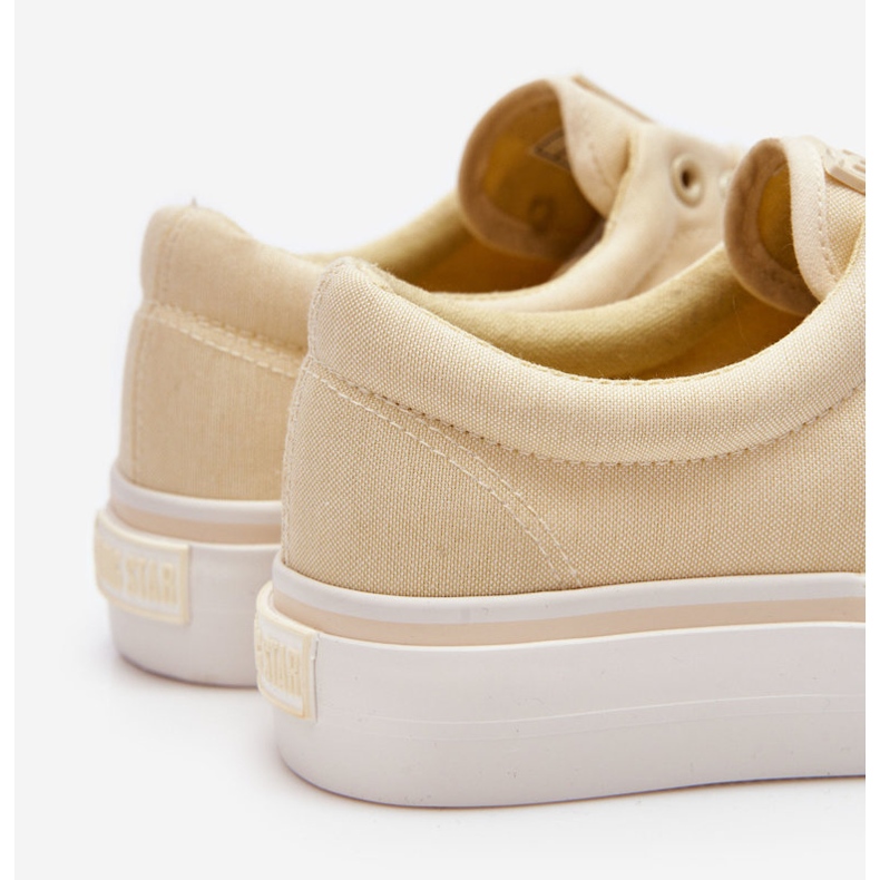 Tenisice s platformom od tkanine Big Star LL274144 svijetložuta žuta boja 2