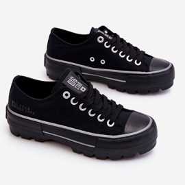 Tenisice s platformom od tkanine Big Star LL274149 crne crno 1