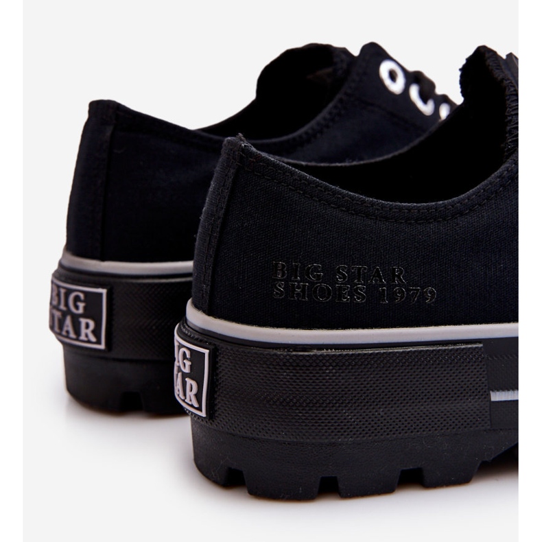 Tenisice s platformom od tkanine Big Star LL274149 crne crna 2