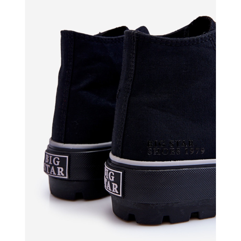 Visoke tekstilne tenisice s platformom Big Star LL274155 crne crna 1