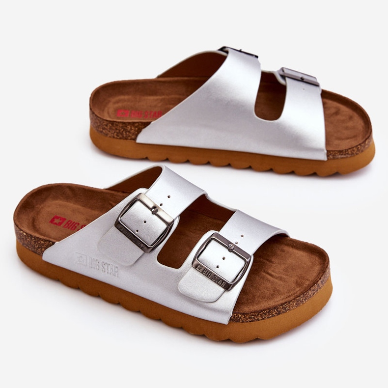 Klasične ženske papuče Big Star LL274476 Srebrne srebro 1