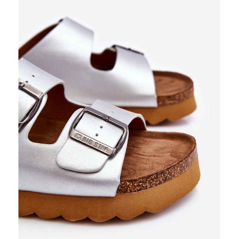 Klasične ženske papuče Big Star LL274476 Srebrne srebro 2