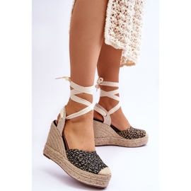 Ženske sandale na čipku s vezicama crne Josephine crna 2