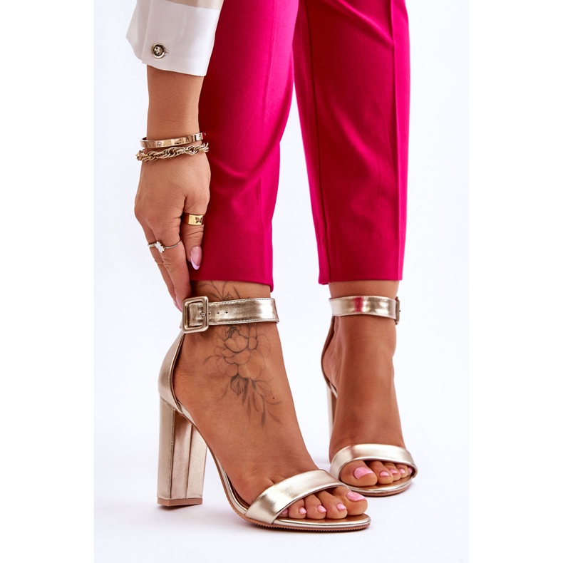 Zlatne Georgina sandale na petu zlatni 1