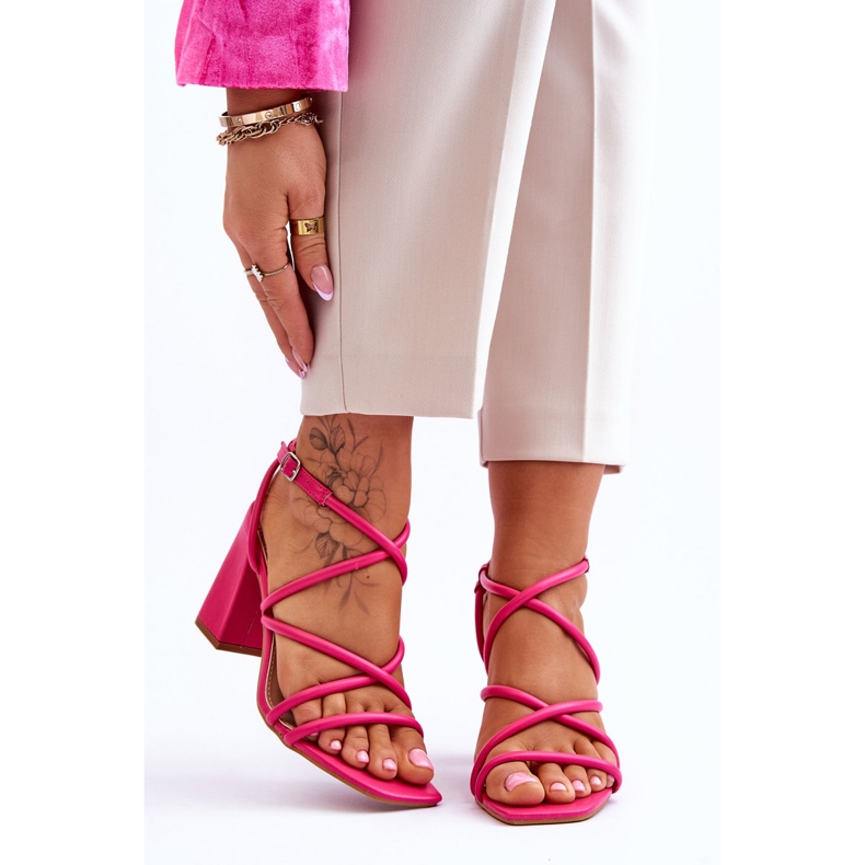 FJ1 Klasične sandale na visoku petu Fuchsia Lucetta ružičasta 1